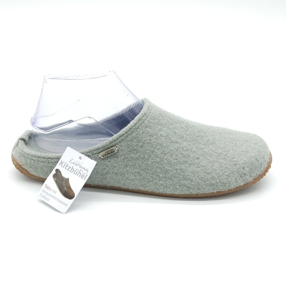 LIVING KITZBUHEL Kitzbuehler Light Grey Boiled Wool Slipper Women's Size 11-11.5 - Picture 2 of 8